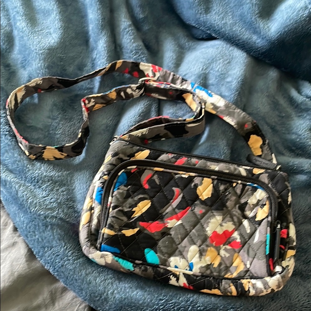 Quilted Crossbody Bag with Multicolor Pattern Good used condition
